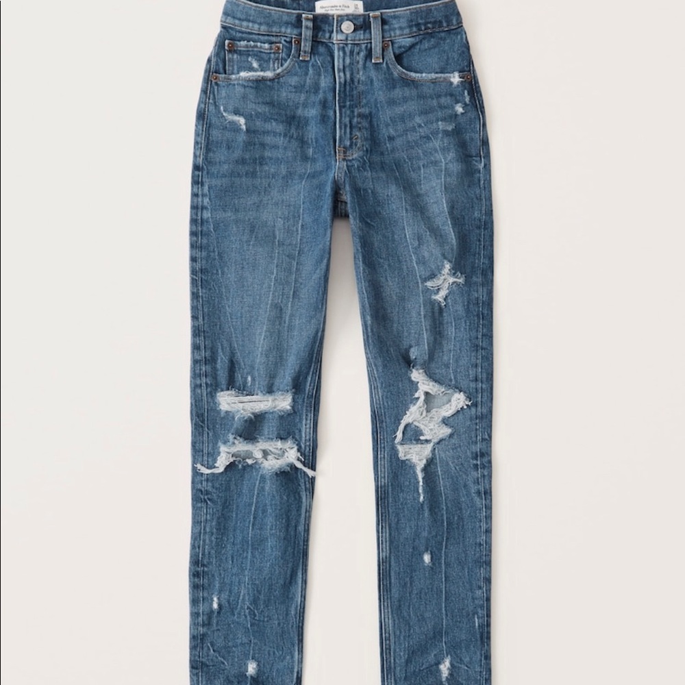 Abercrombie ripped high rise mom jeans